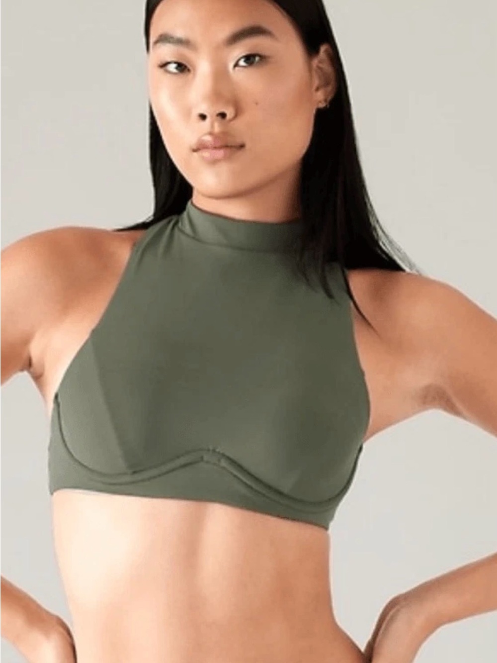 Athleta Maldives High-Neck Two-Piece Swim Set in deep fern Green - Picture 3 of 9